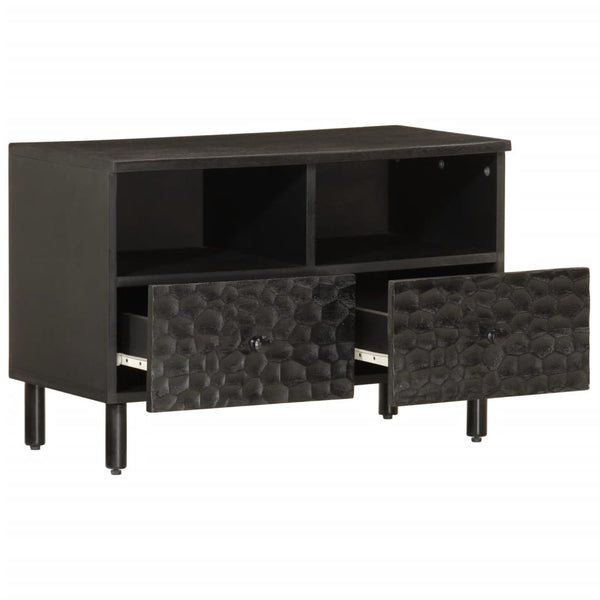 Schwarzer TV-Schrank Mango Massivholz 70 cm