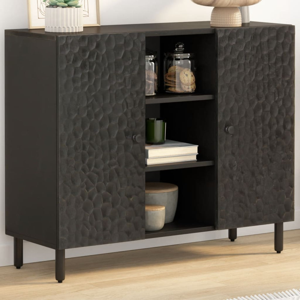vidaXL Sideboard Black 90x33x75 cm Solid Mango Wood