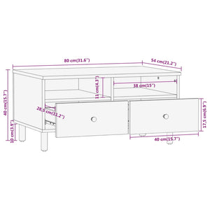 vidaXL Coffee Table 80x54x40 cm Solid Acacia Wood