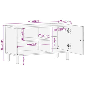vidaXL TV Cabinet 80x31x46 cm Solid Mango Wood