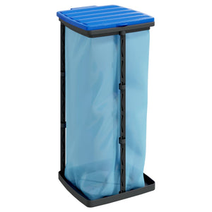 vidaXL Rubbish Bag Holder 2 pcs Black and Blue 60 L PP