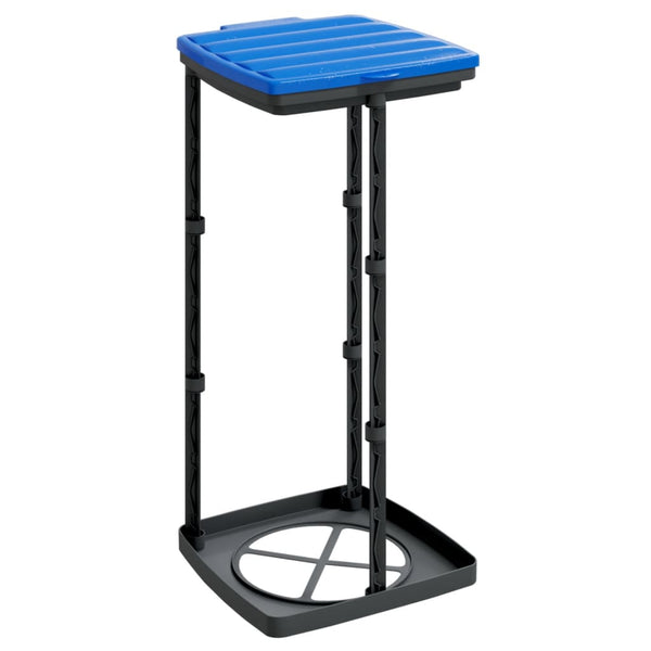 vidaXL Rubbish Bag Holder 2 pcs Black and Blue 60 L PP