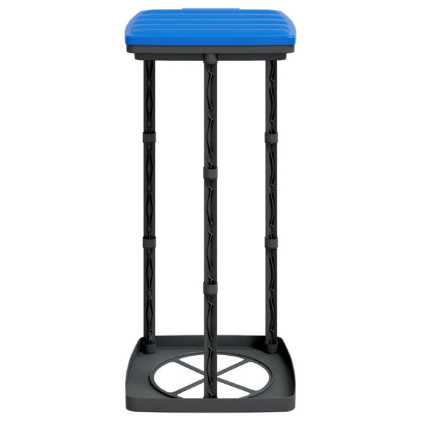 vidaXL Rubbish Bag Holder 2 pcs Black and Blue 60 L PP