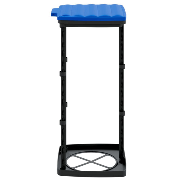 vidaXL Rubbish Bag Holder 2 pcs Black and Blue 60 L PP