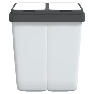 vidaXL Dual Bin White 2x25 L