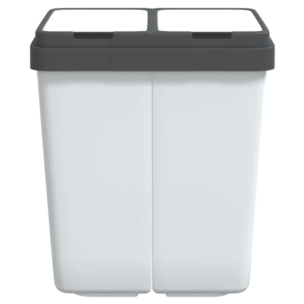 vidaXL Dual Bin White 2x25 L
