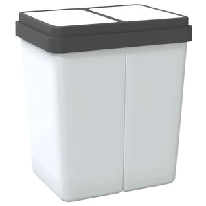 vidaXL Dual Bin White 2x25 L