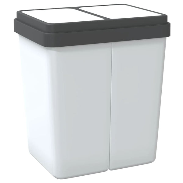 vidaXL Dual Bin White 2x25 L