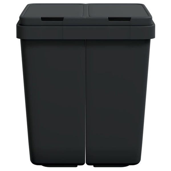 vidaXL Duo Recycling Bin Anthracite 2x25 L