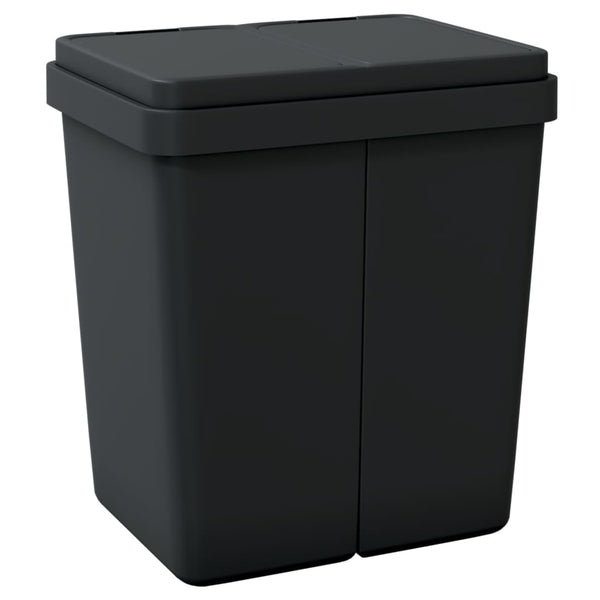 vidaXL Duo Recycling Bin Anthracite 2x25 L
