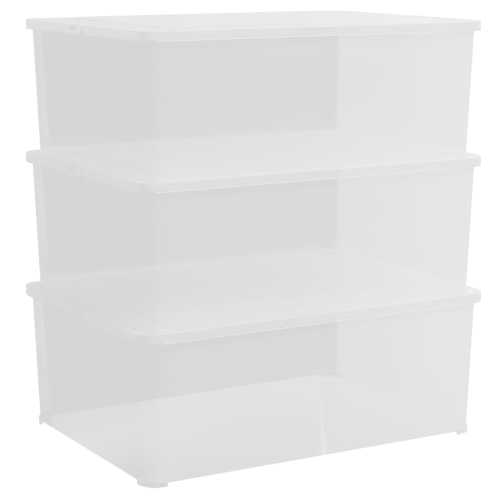 vidaXL Storage Boxes 3 pcs. Plastic 10 L Stackable