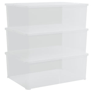 vidaXL Storage Boxes 3 pcs. Plastic 10 L Stackable