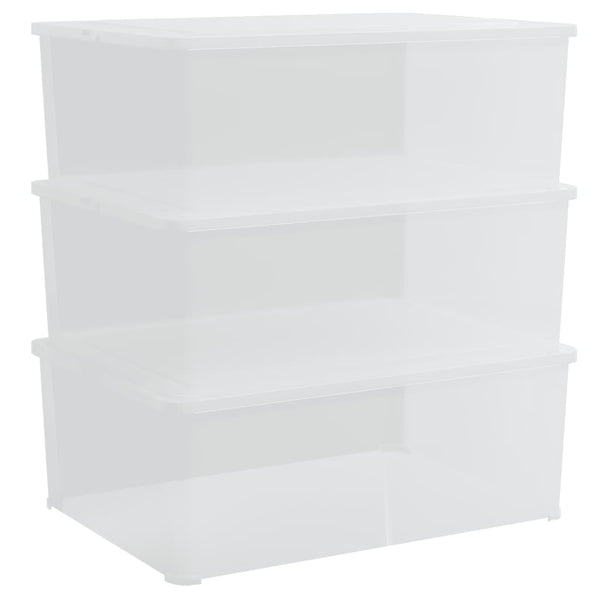 vidaXL Storage Boxes 3 pcs. Plastic 10 L Stackable