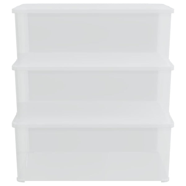 vidaXL Storage Boxes 3 pcs. Plastic 10 L Stackable