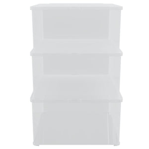 vidaXL Storage Boxes 3 pcs. Plastic 10 L Stackable