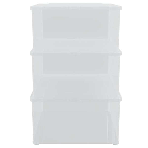 vidaXL Storage Boxes 3 pcs. Plastic 10 L Stackable