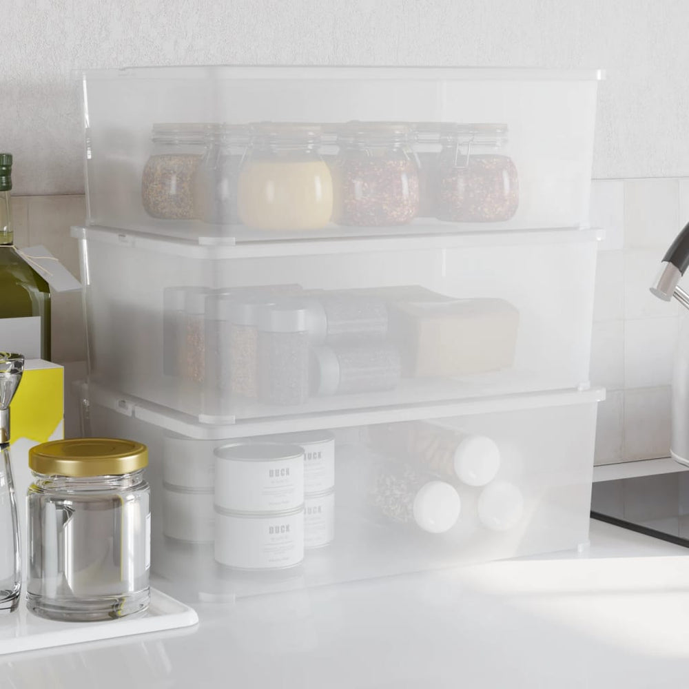 vidaXL Storage Boxes 3 pcs. Plastic 10 L Stackable