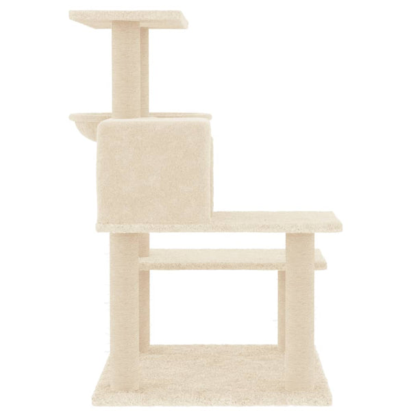 vidaXL Cat Tree with Sisal Scratching Posts Cream 82.5 cm