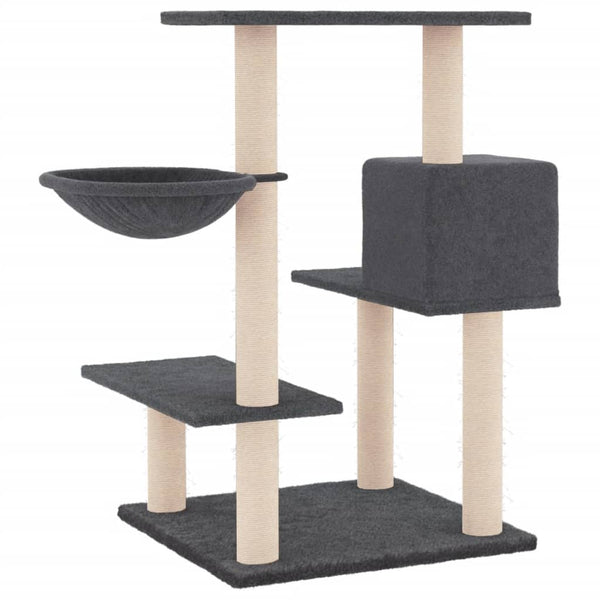 vidaXL Cat Tree with Sisal Scratching Posts Dark Grey 82.5 cm
