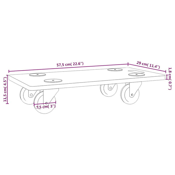 vidaXL Roller Boards 2 pcs. Rectangular Engineered Wood