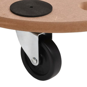 vidaXL Dolly Trays 6 pcs. Round Engineered Wood