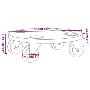 vidaXL Dolly Trays 6 pcs. Round Engineered Wood