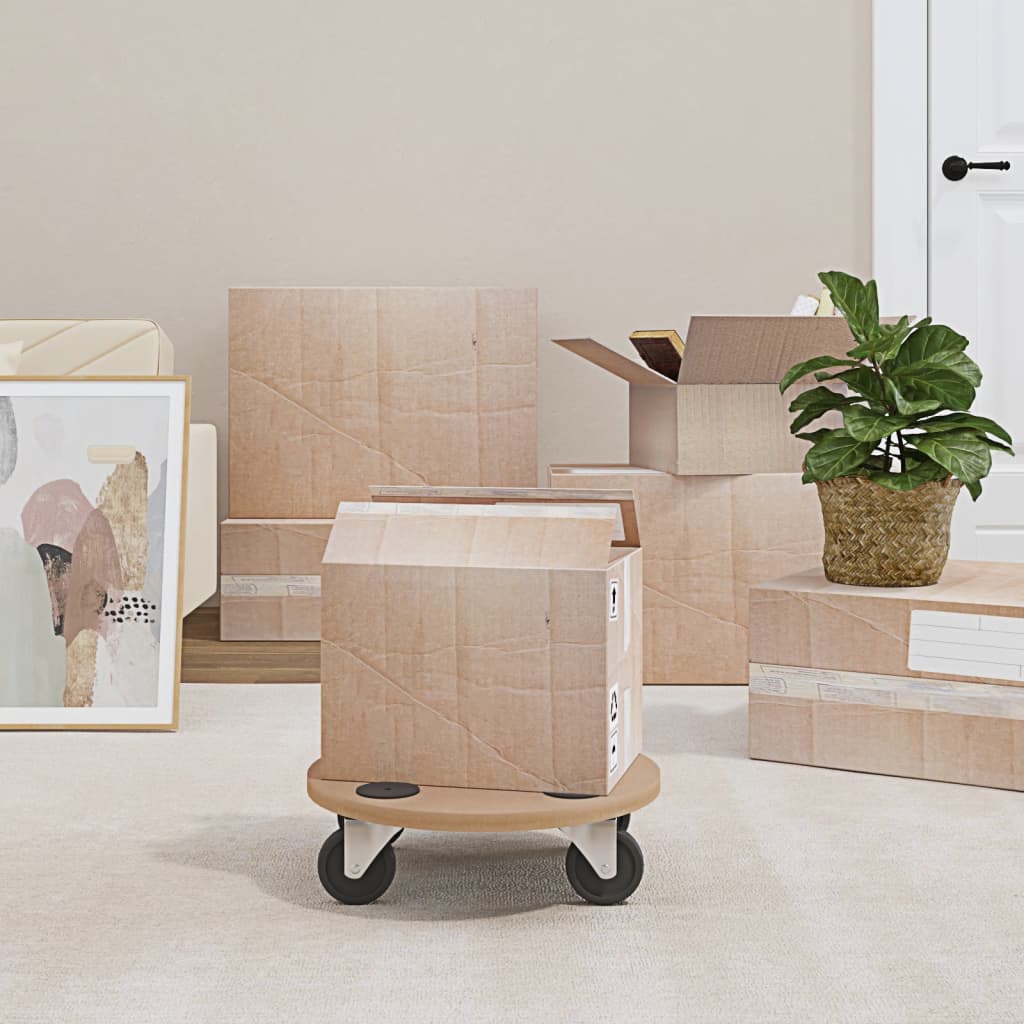 vidaXL Dolly Trays 6 pcs. Round Engineered Wood