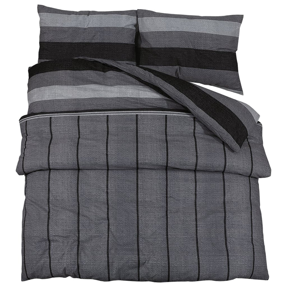 vidaXL Bed Linen Set Dark Grey 200x200 cm Cotton