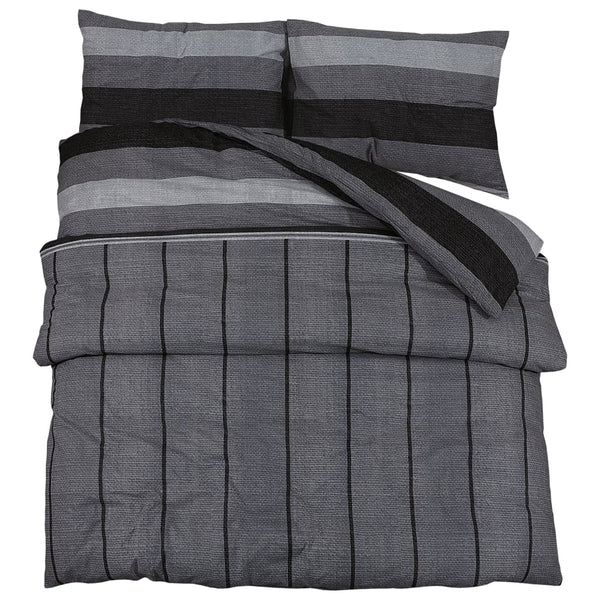 vidaXL Bed Linen Set Dark Grey 200x200 cm Cotton