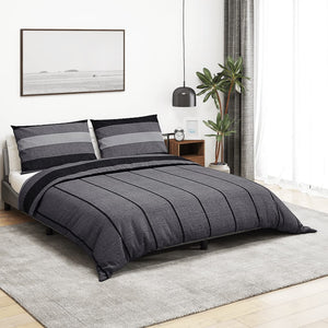 vidaXL Bed Linen Set Dark Grey 200x200 cm Cotton