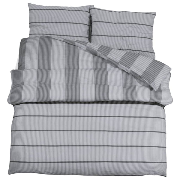 vidaXL Bed Linen Set Grey 240x220 cm Cotton