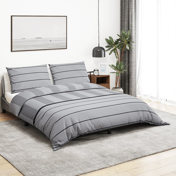 vidaXL Bed Linen Set Grey 220x240 cm Cotton
