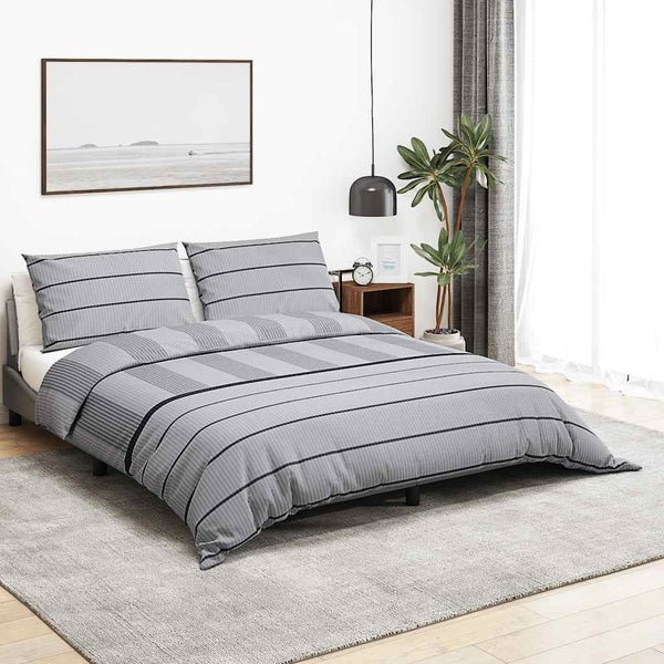 vidaXL Bed Linen Set Grey 260x240 cm Cotton