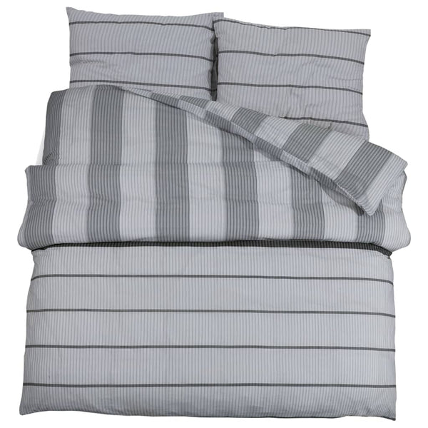 vidaXL Bedding Set Grey 135x200 cm Cotton