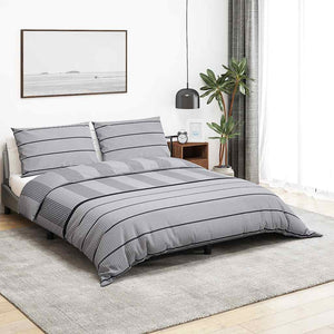 vidaXL Duvet Cover Set Grey 200x200 cm Cotton