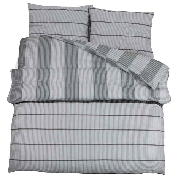 vidaXL Bedding Set Grey 225x220 cm Cotton