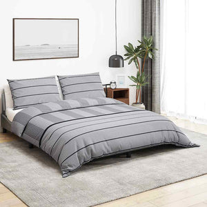 vidaXL Bedding Set Grey 225x220 cm Cotton