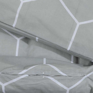 vidaXL Duvet Cover Set Grey 200x200 cm Cotton