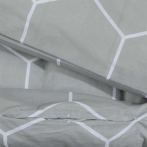vidaXL Duvet Cover Set Grey 200x200 cm Cotton