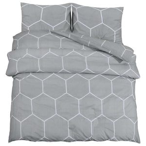 vidaXL Bed Linen Set Grey 240x220 cm Cotton