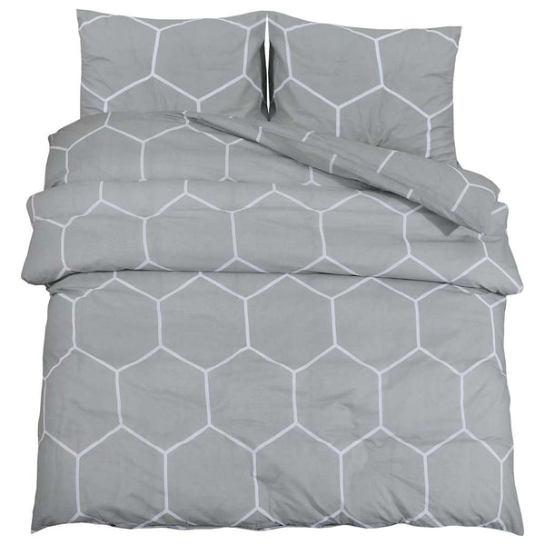vidaXL Bed Linen Set Grey 240x220 cm Cotton
