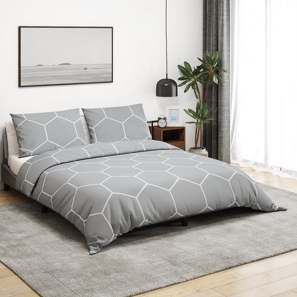 vidaXL Bed Linen Set Grey 240x220 cm Cotton