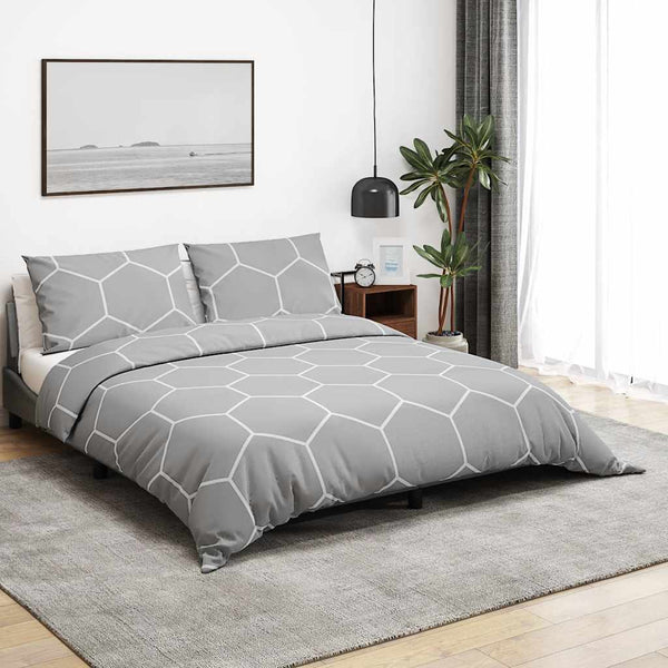 vidaXL Bed Linen Set Grey 220x240 cm Cotton