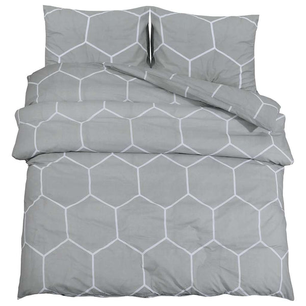 vidaXL Bed Linen Set Grey 260x240 cm Cotton