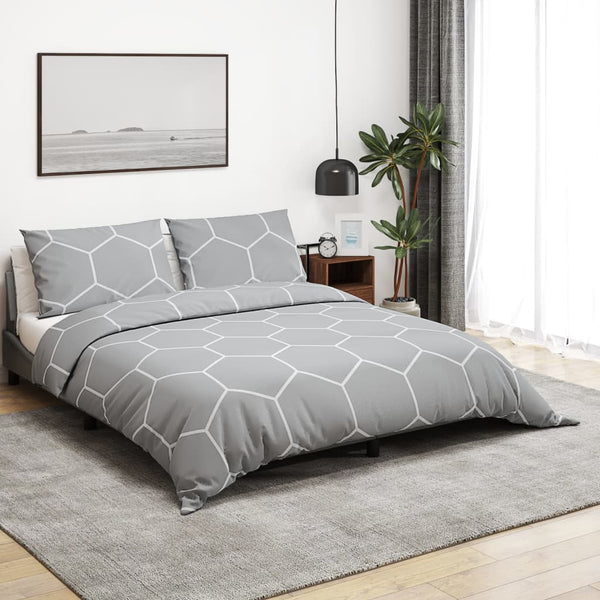 vidaXL Bed Linen Set Grey 260x240 cm Cotton