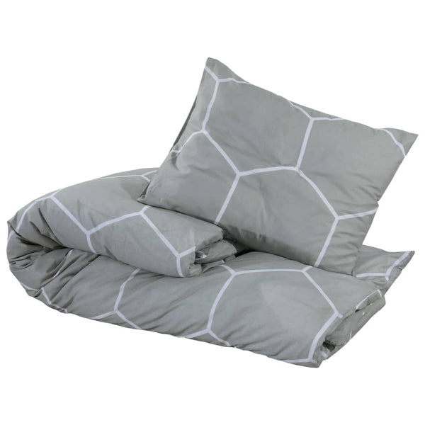vidaXL Bedding Set Grey 135x200 cm Cotton