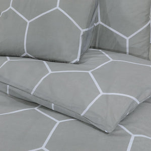 vidaXL Bedding Set Grey 135x200 cm Cotton