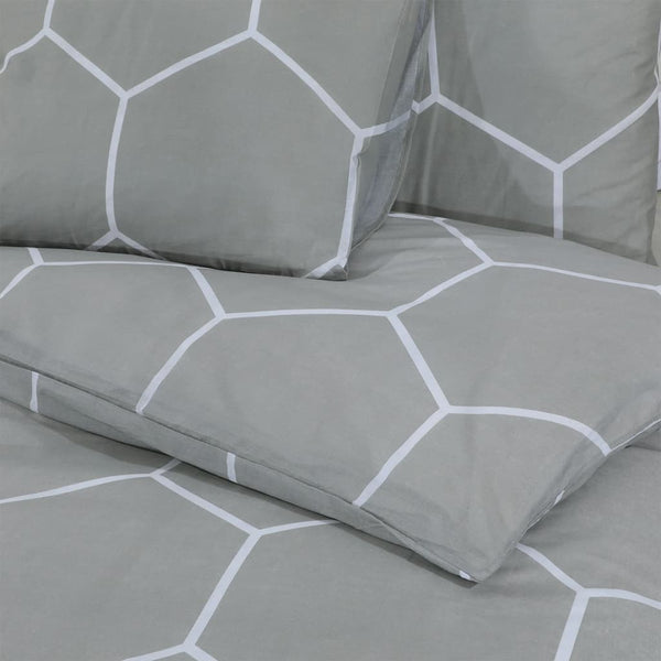 vidaXL Bedding Set Grey 135x200 cm Cotton