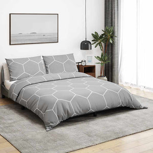 vidaXL Bedding Set Grey 135x200 cm Cotton