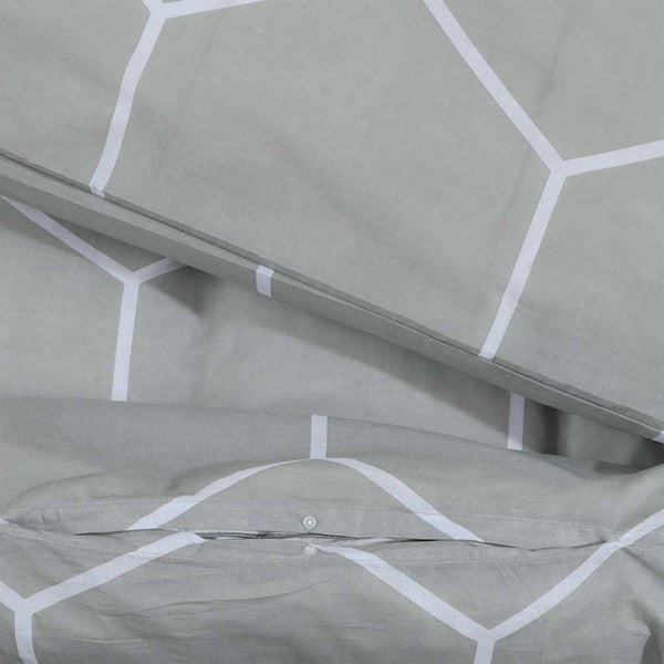 vidaXL Bedding Set Grey 155x220 cm Cotton